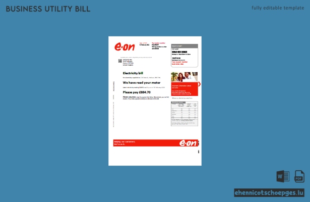 E.ON UK Geschäftsrechnung – Beispielseite